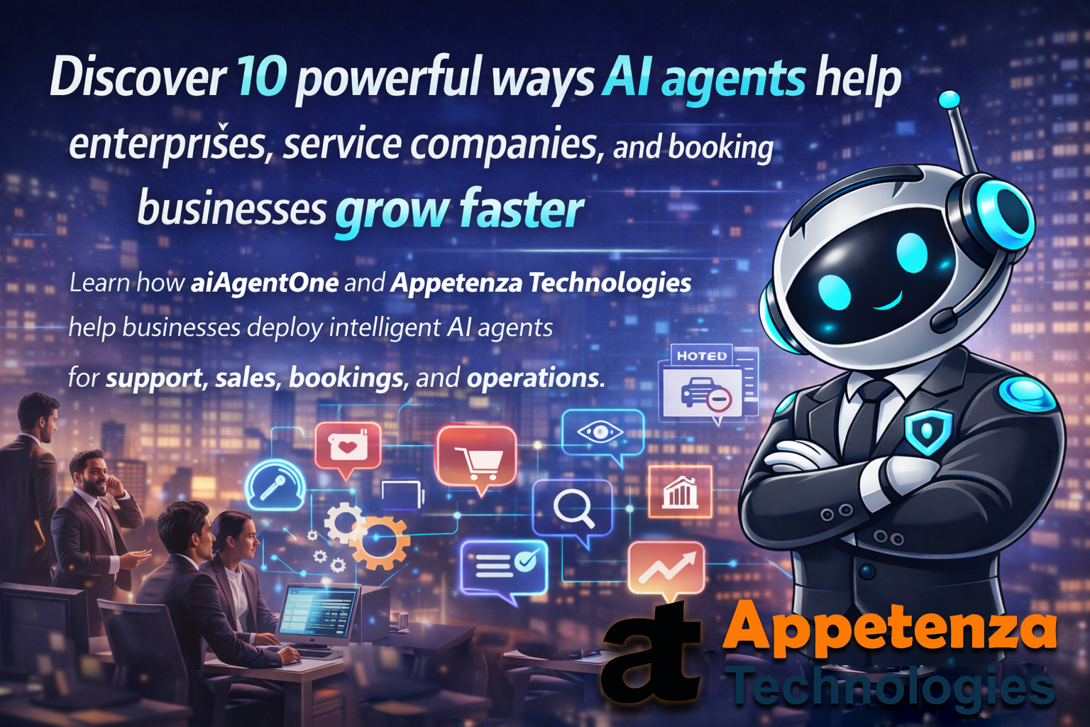 10 Powerful Ways AI Agents Help Enterprises, Service Companies,  and Booking Businesses Grow Faster