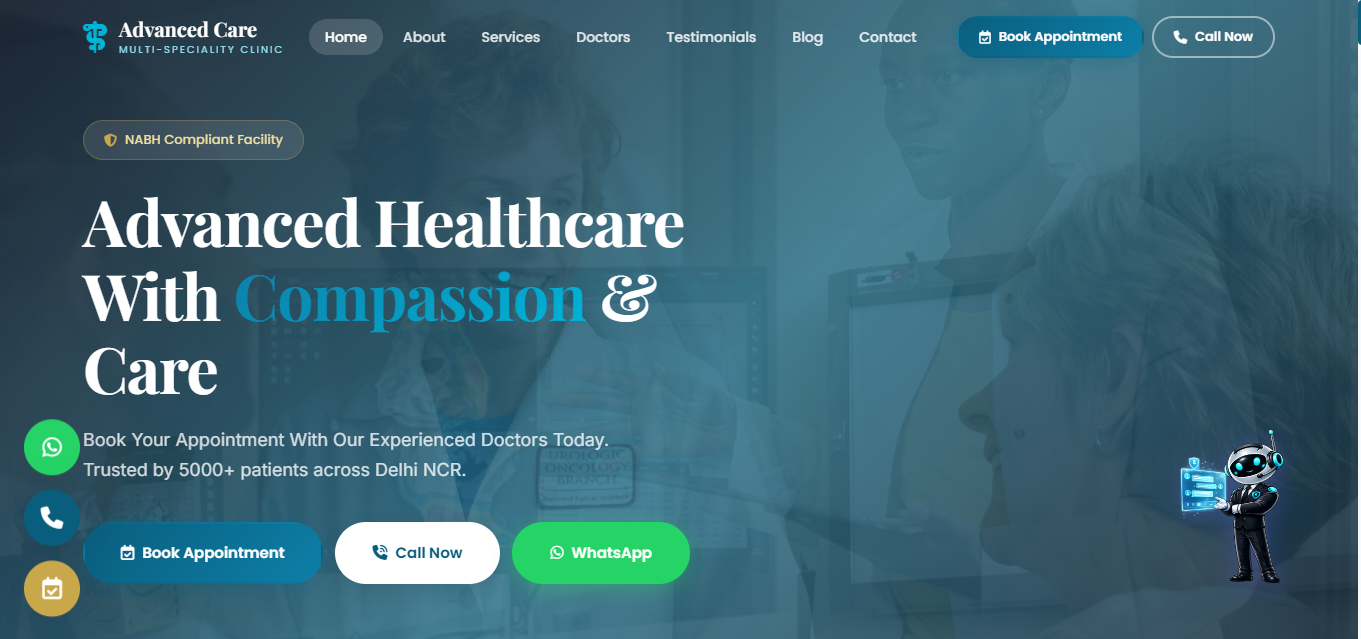 Advanced Care Clinic website by Appetenza Technologies
